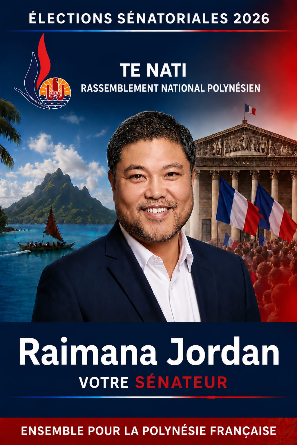 Raimana Jordan, candidat titulaire Te Nati aux sénatoriales 2026