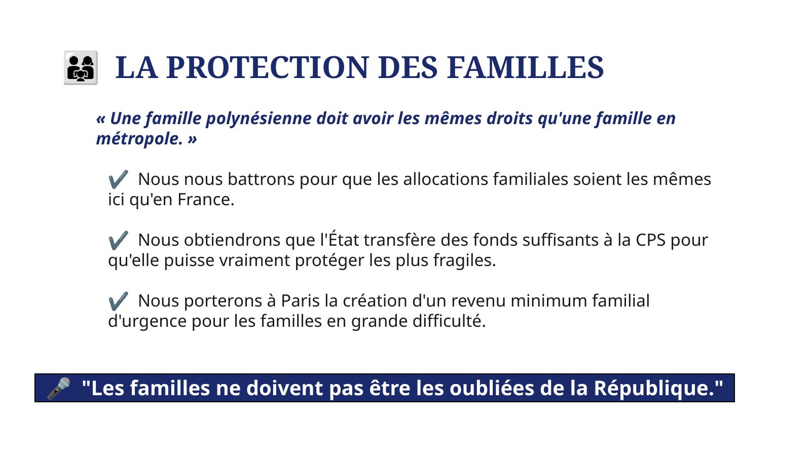 Diapo 19 : La protection des familles